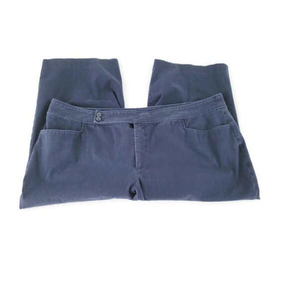 Chaps Pants - Chaps Womens Pants 22W Plus Capri Solid Blue Zip Slash Pocket Casual CAP48E